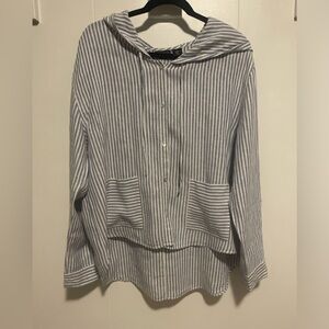 Tahari Women’s Linen Hooded Light Jacket SZ XL